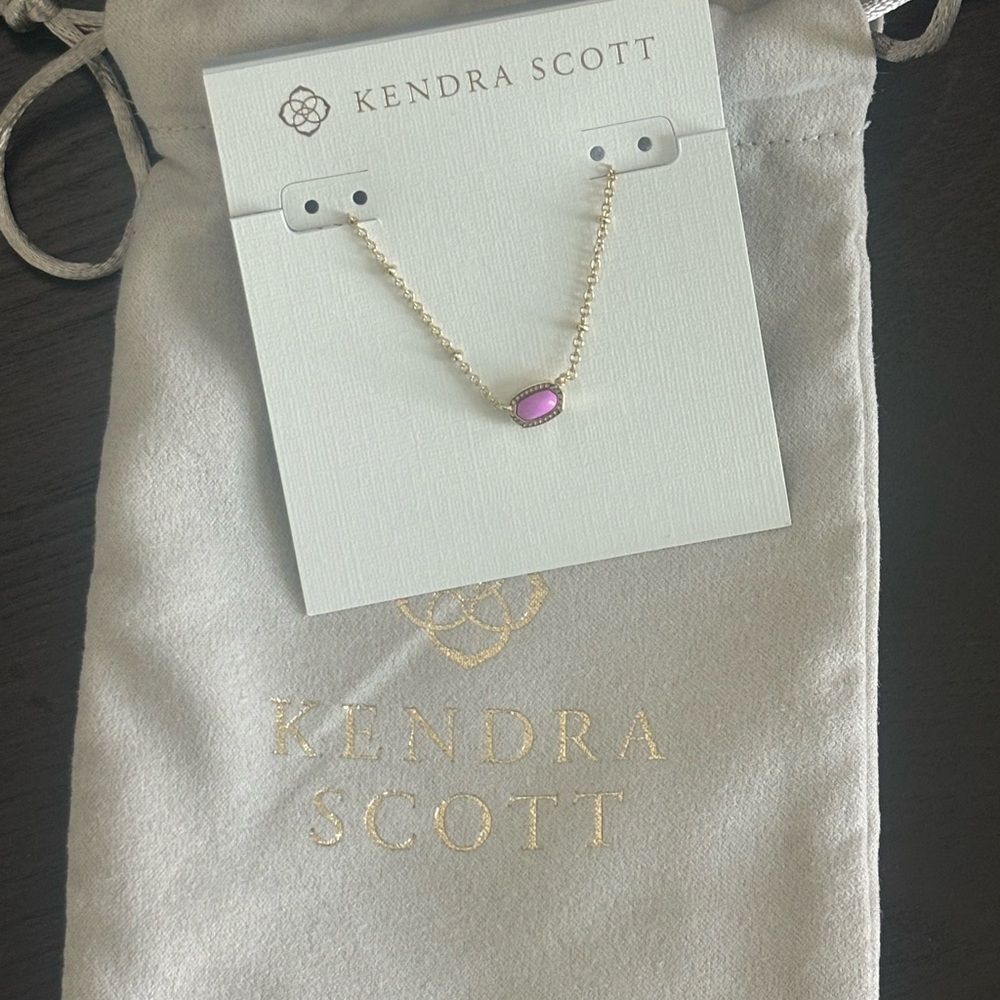 Kendra Scott Gold Necklace with Pink Stone
